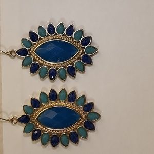 Earrings- Green/ Blue Marquis Dangle Earrings